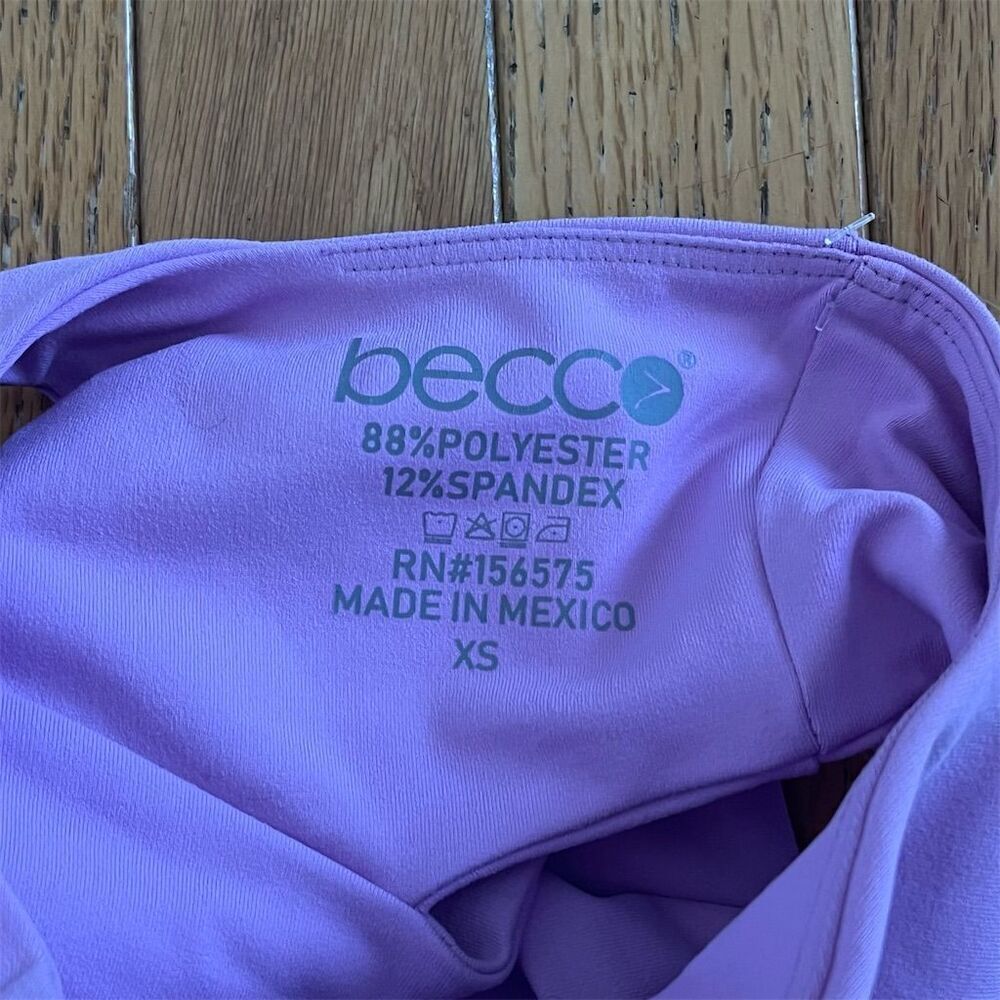 Becco Women's XS Purple High Neck Crop Tank Top Racerback - Picture 4 of 5